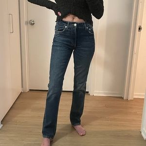 Zara mid rise straight leg jeans